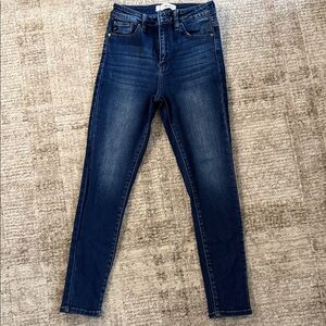 KanCan Women's High Rise Dark Blue Jeans